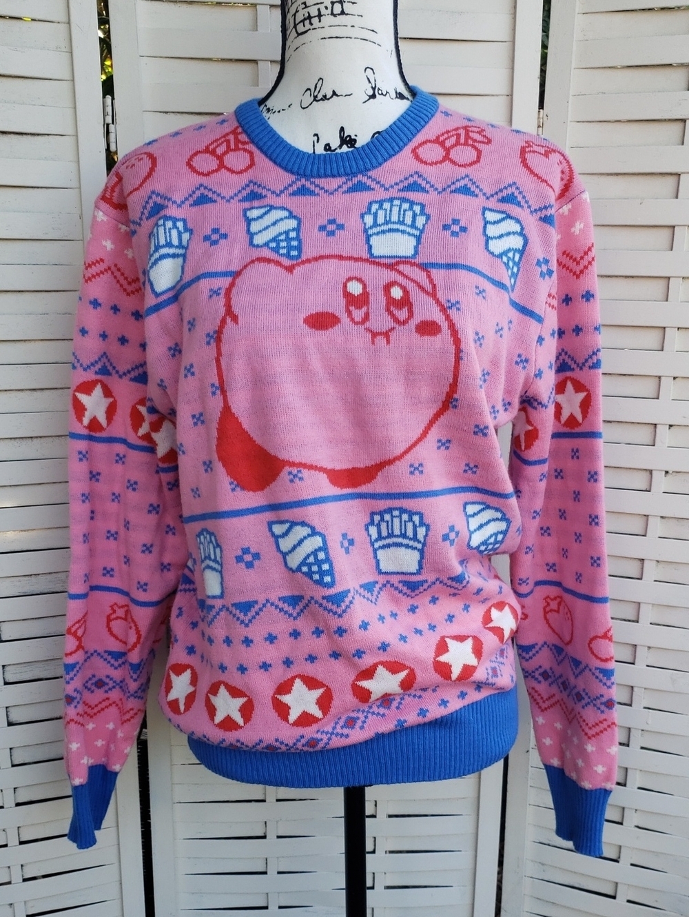 Pink Kirby Graphic Crewneck Sweater